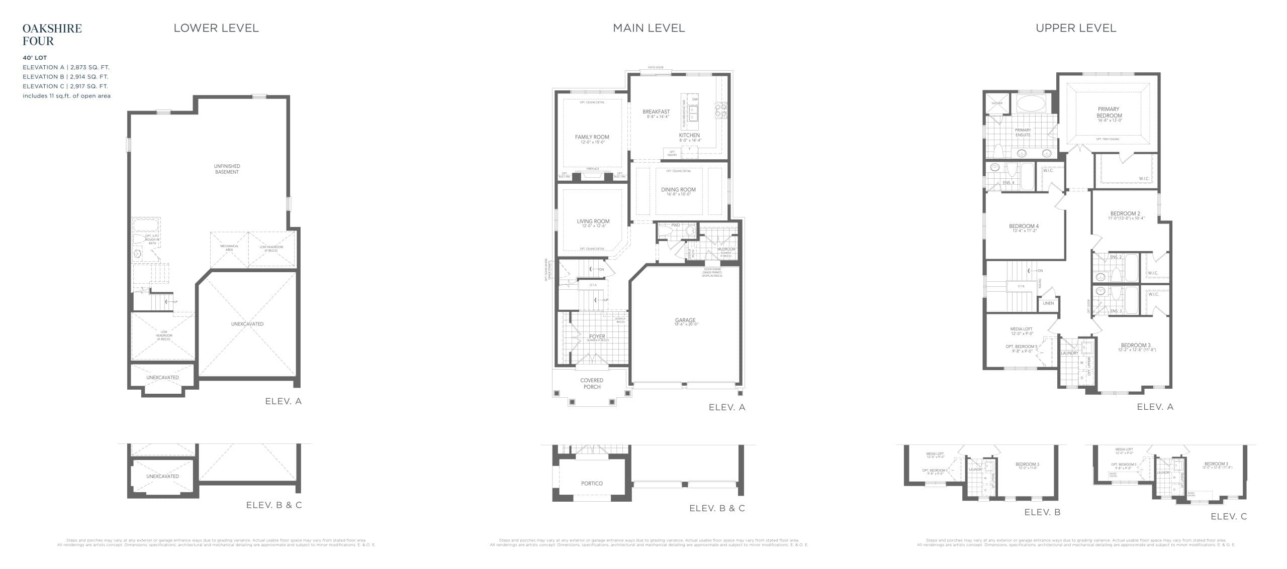 Oakshire Four Floor Plan at Orchard South Homes - 2917 sq.ft