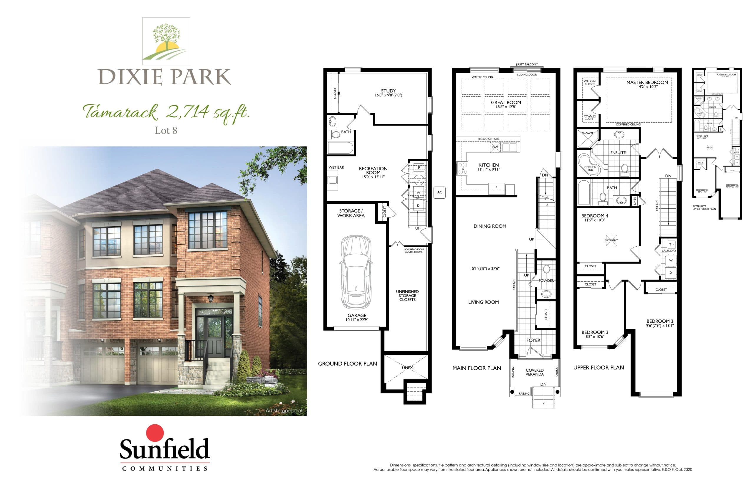 Tamarack Floor Plan at Dixie Park Towns - 2714 sq.ft