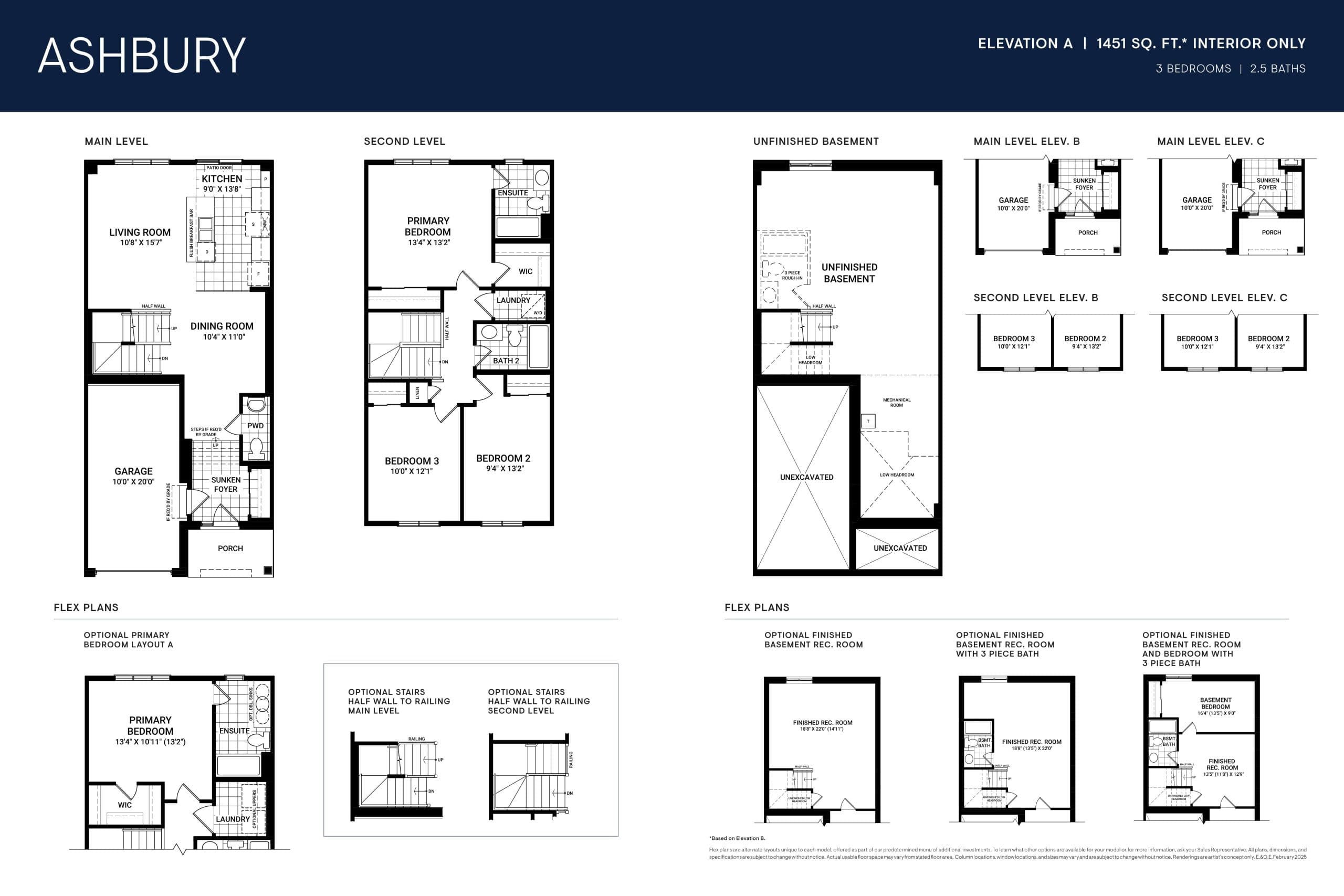 Ashbury Floor Plan at Avalon Vista Homes Phase 3 - 1451 sq.ft