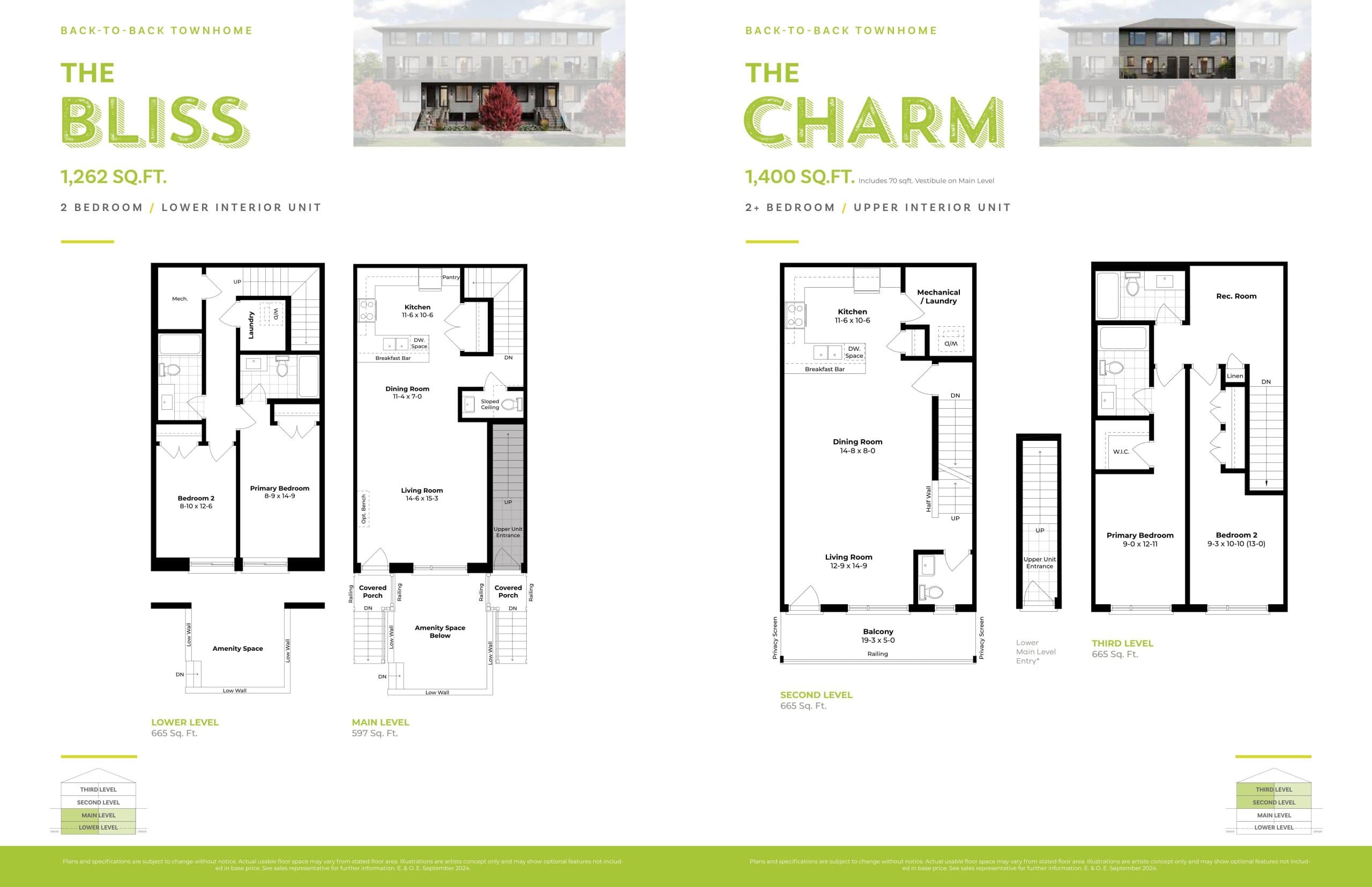 The Bliss Floor Plan at Thrive Towns - 1262 sq.ft