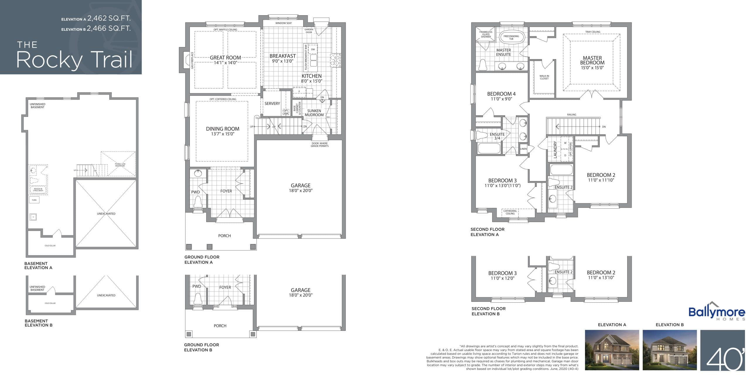 The Rocky Trail Floor Plan at Woodbury Trails Homes - 2462 sq.ft