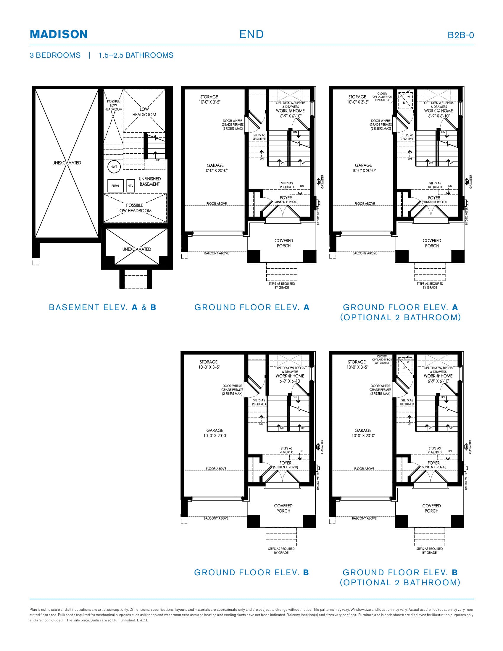 Madison End Floor Plan at Appellation by Primont Homes - 1253 sq.ft
