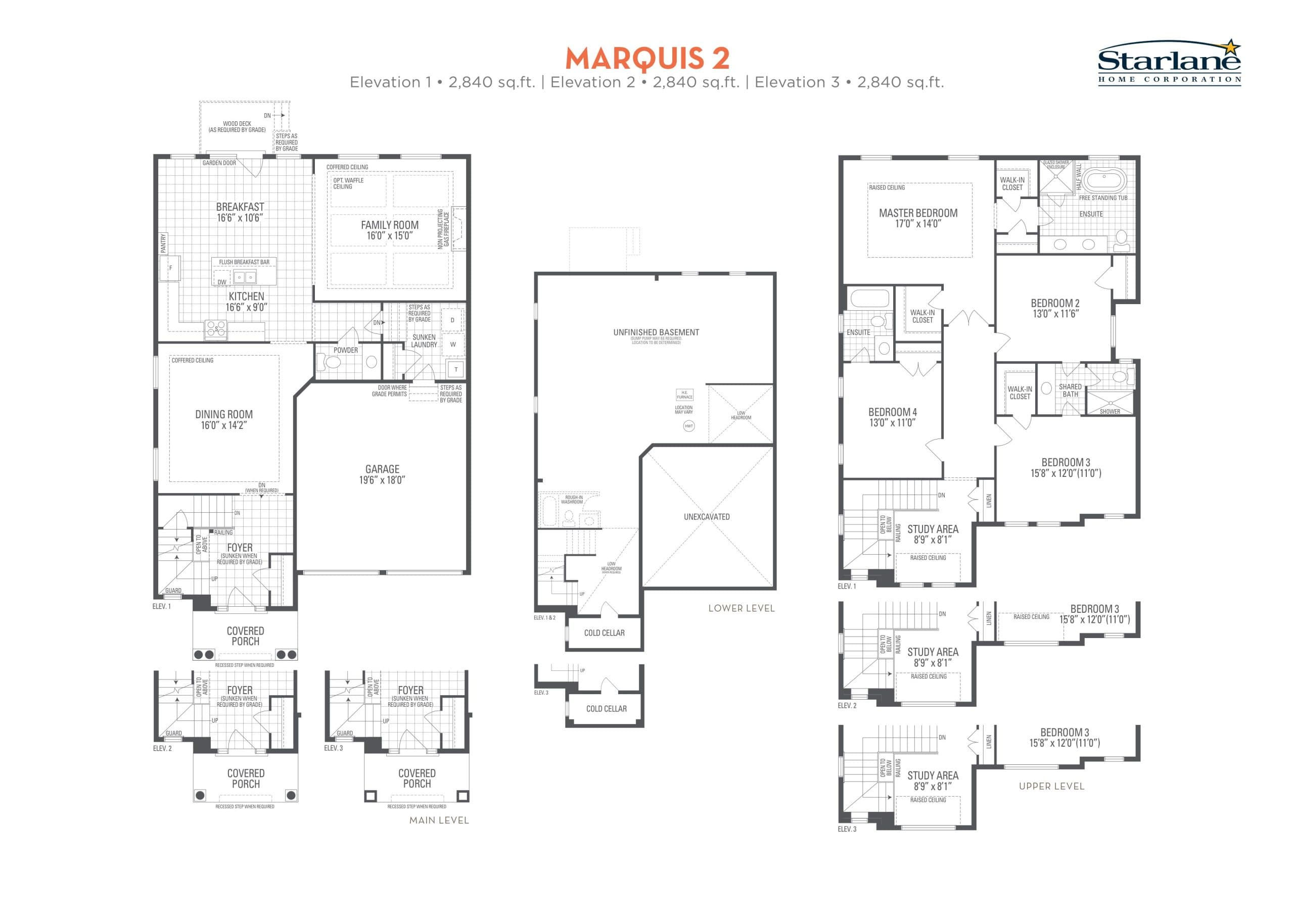Marquis 2 Floor Plan at Ivy Rouge Phase 2 by Starlane Home Corporation - 2840 sq.ft