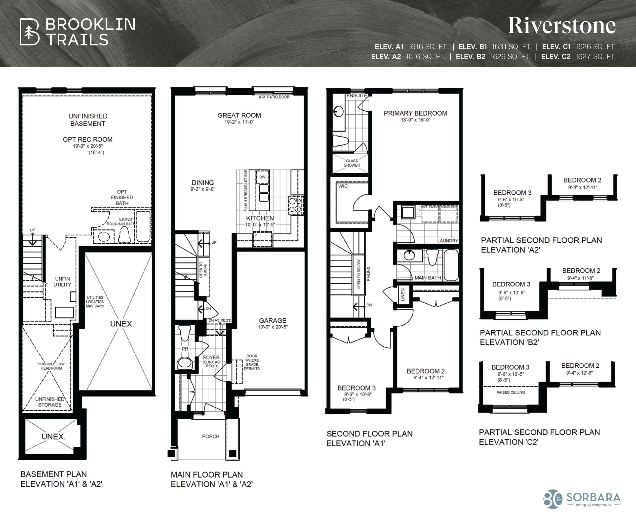 Riverstone Floor Plan at Brooklin Trails by Sorbara Group of Companies - 1616 sq.ft