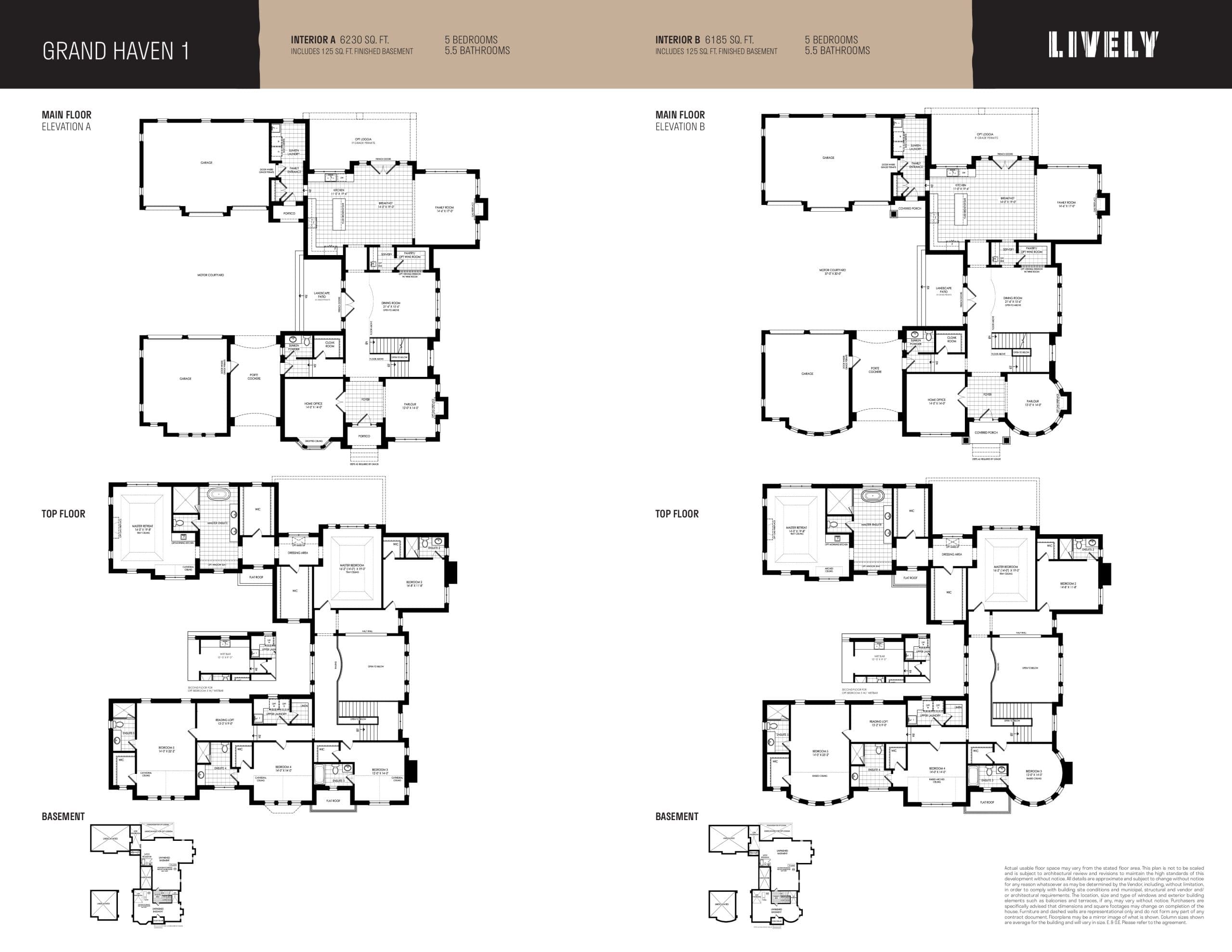 Grand Haven 1 Floor Plan at Lively Estates - 6230 sq.ft