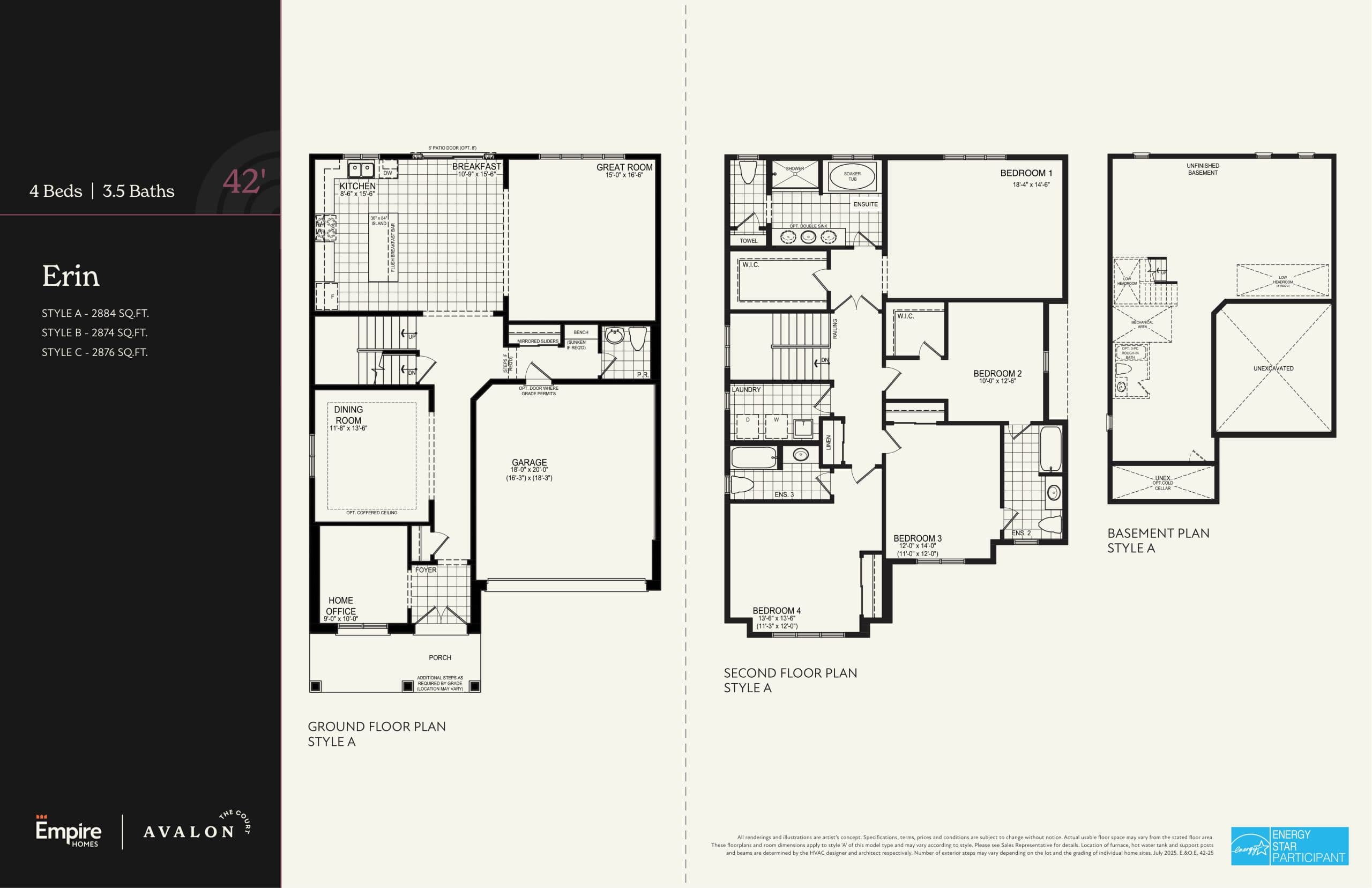 Erin Floor Plan at Empire Avalon The Court Collection - 2884 sq.ft