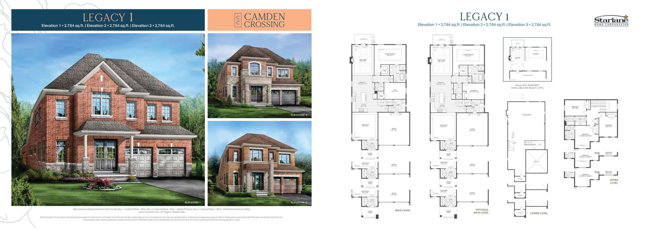 Legacy 1 Floor Plan at Camden Crossing Phase 3 by Starlane Home Corporation - 2764 sq.ft