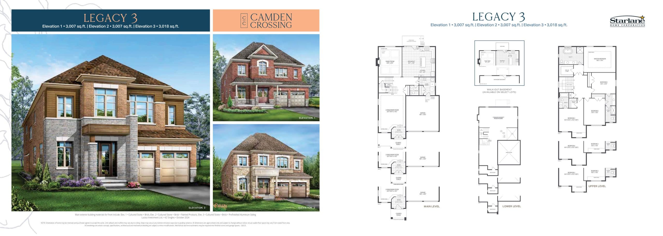 Legacy 3 Floor Plan at Camden Crossing Phase 3 by Starlane Home Corporation - 3007 sq.ft