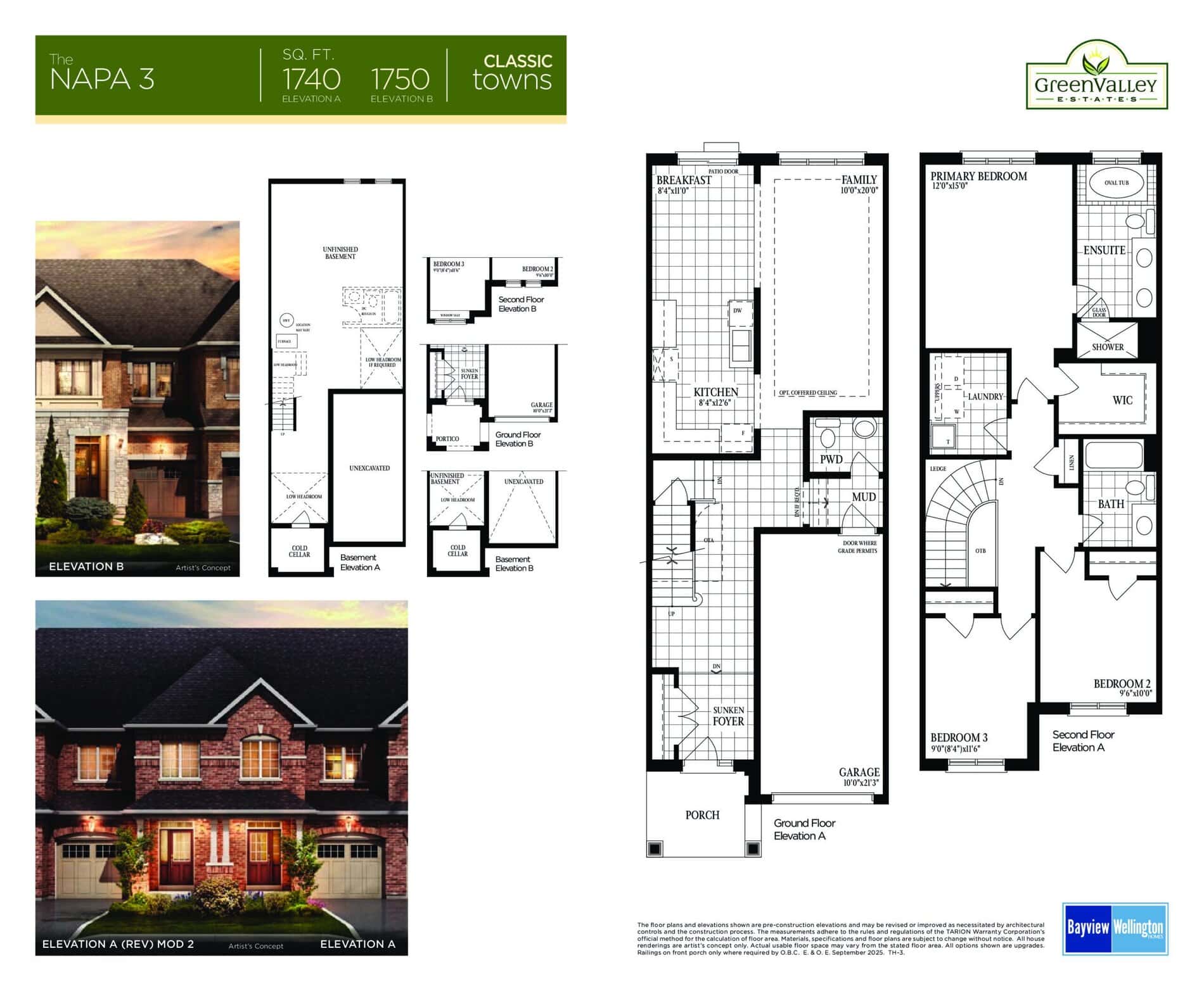 The Napa 3 Floor Plan at Green Valley Estates - 1740 sq.ft