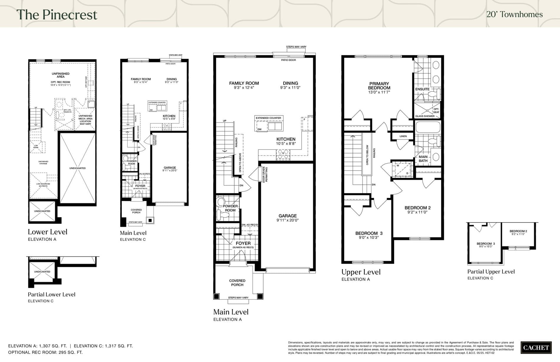 The Pinecrest Floor Plan at Havendale Homes - 1307 sq.ft