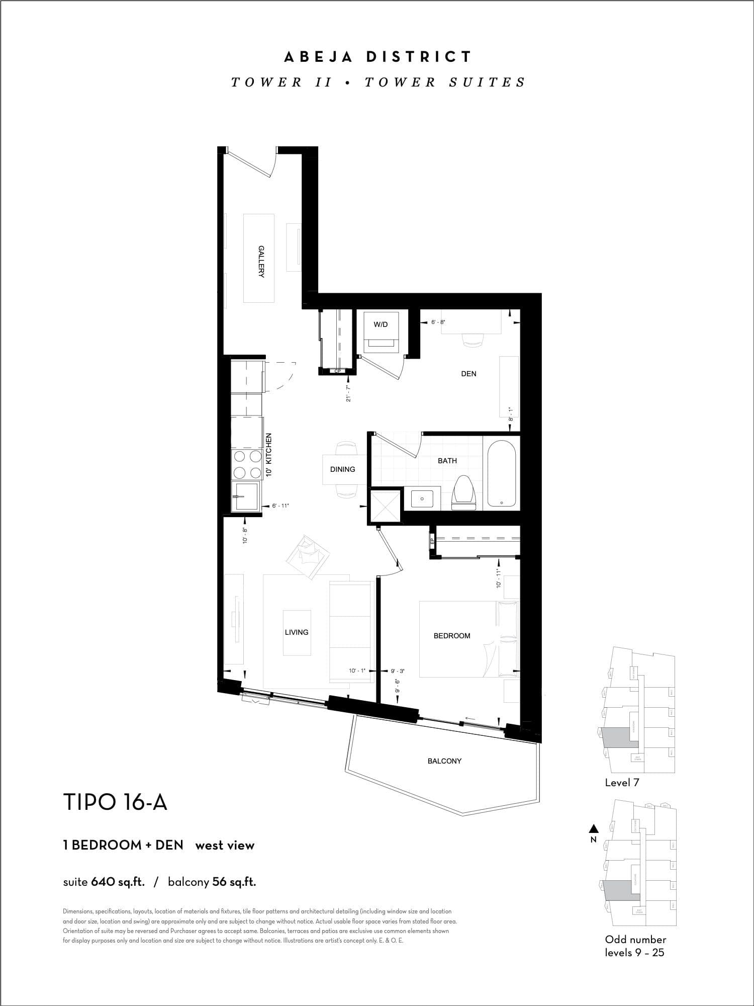 Tipo 16-A Floor Plan at Abeja District Condos Tower 2 - 640 sq.ft