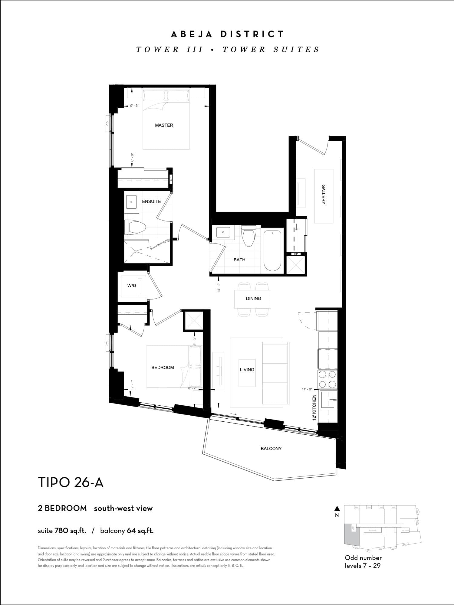 TIPO 26-A Floor Plan at Abeja District Condos Tower 3 - 780 sq.ft
