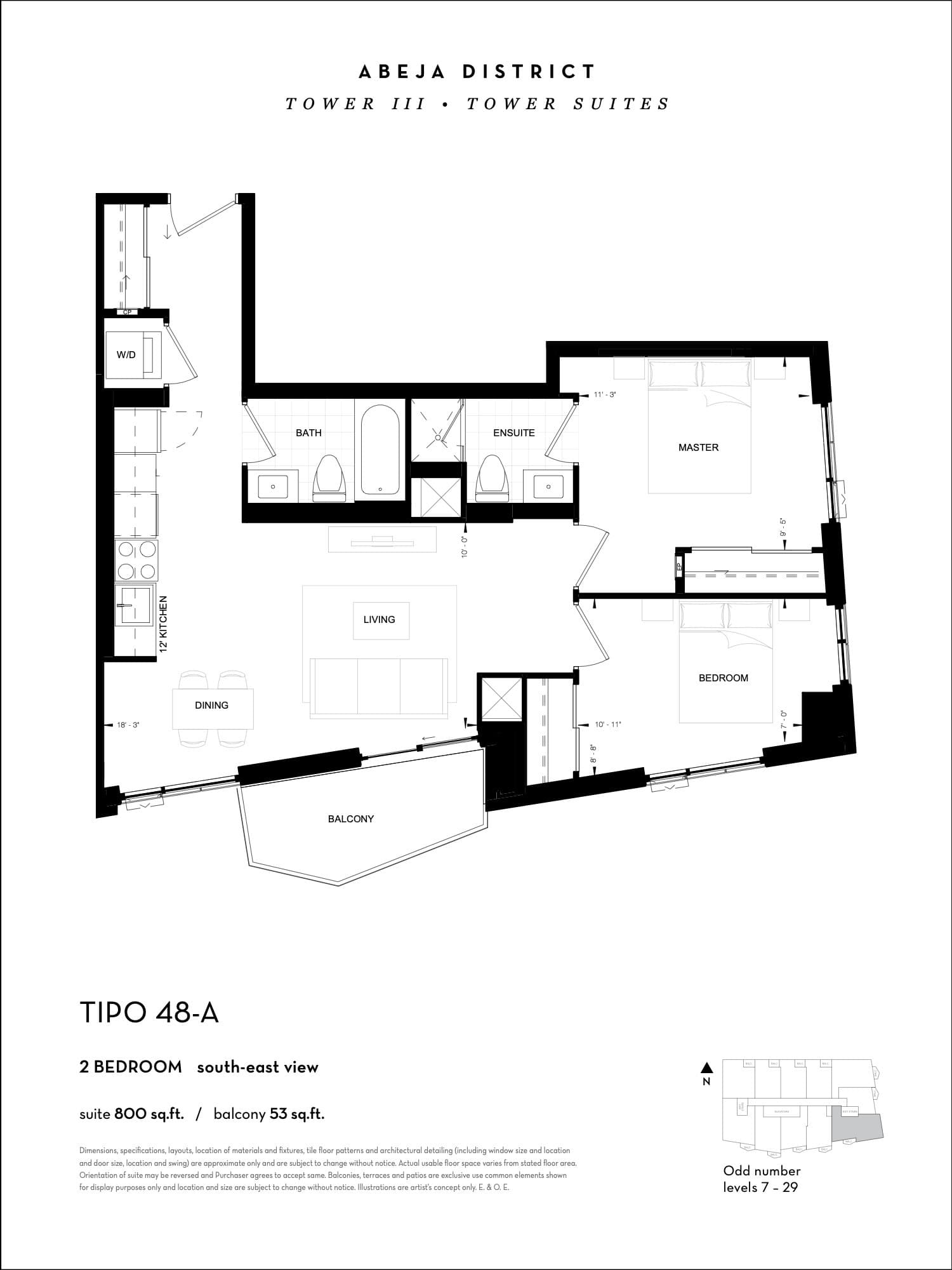 TIPO 48-A Floor Plan at Abeja District Condos Tower 3 - 800 sq.ft