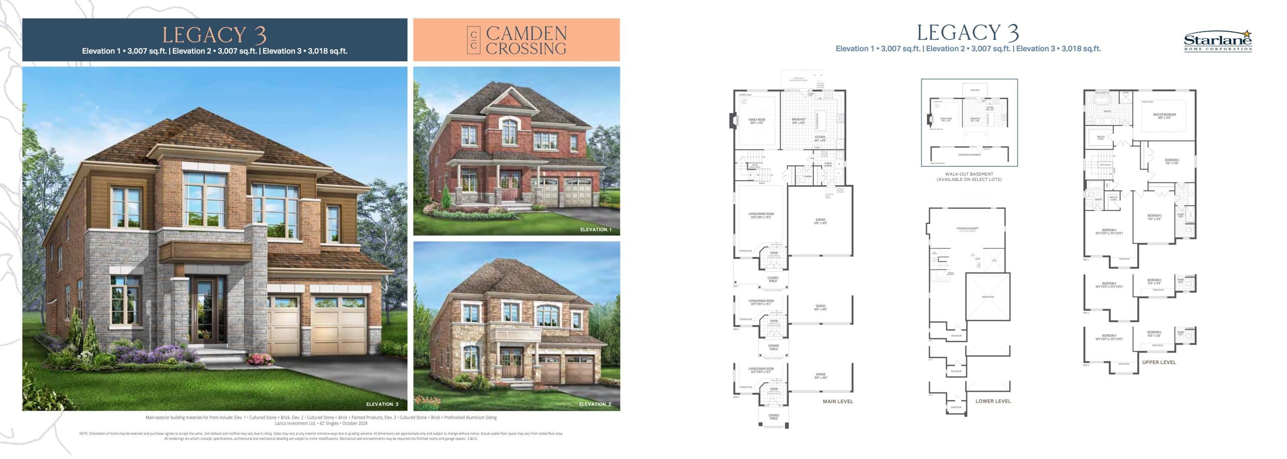 Legacy 3 Floor Plan at Camden Crossing by Starlane Home Corporation - 3018 sq.ft