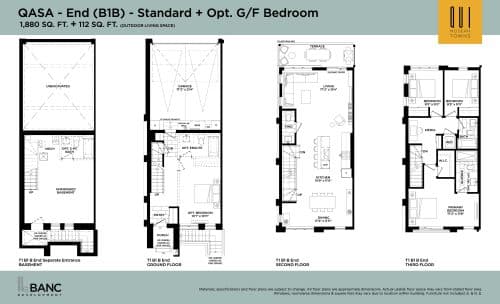 QASA - End (B1B) - Standard + Opt. G/F & 2/F Bedroom floor plan