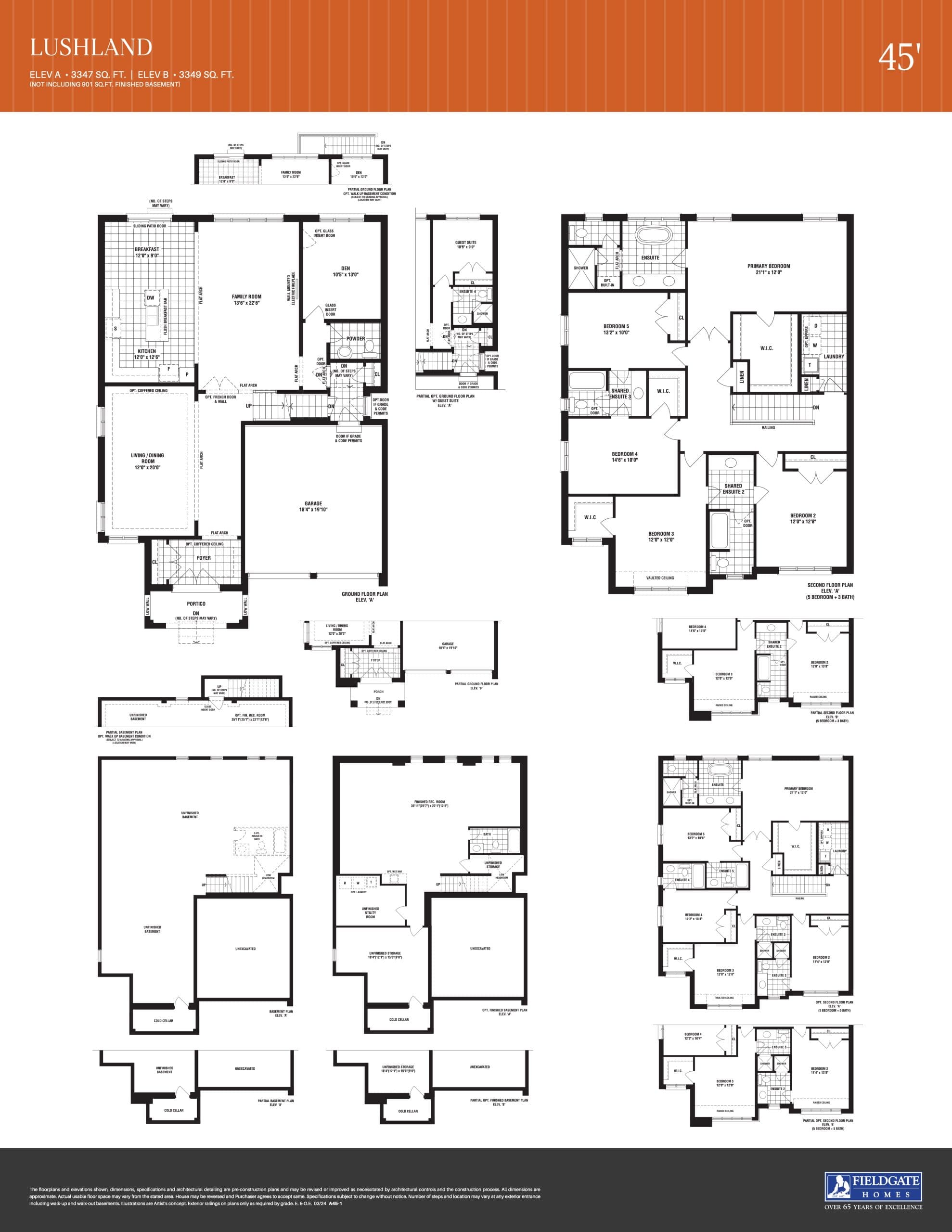 Lushland Floor Plan at Upper East Side Unionville Phase 2 - 3349 sq.ft
