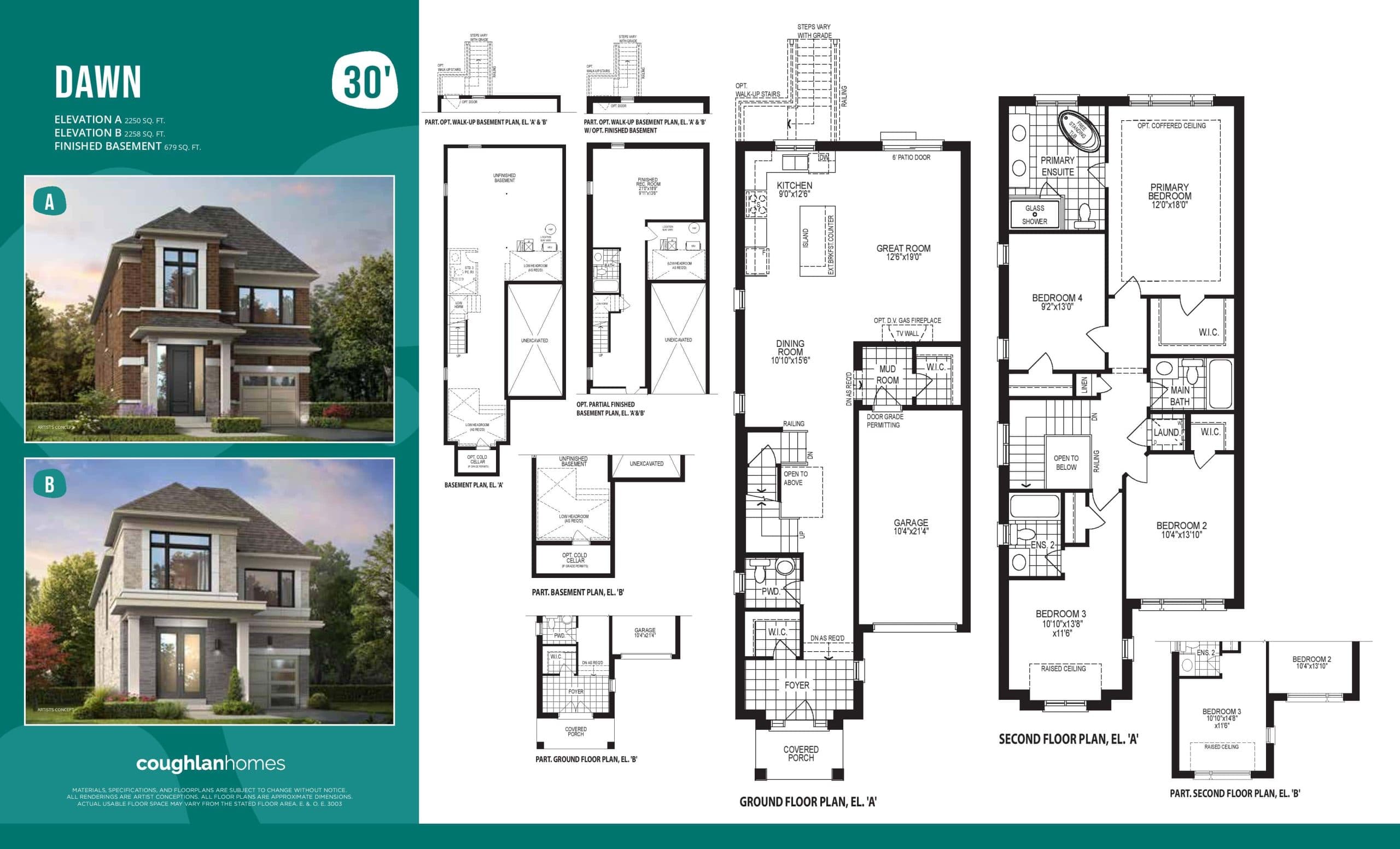 Dawn Floor Plan at UpperPark at Duffins Village - Single-Family Homes - 2250 sq.ft