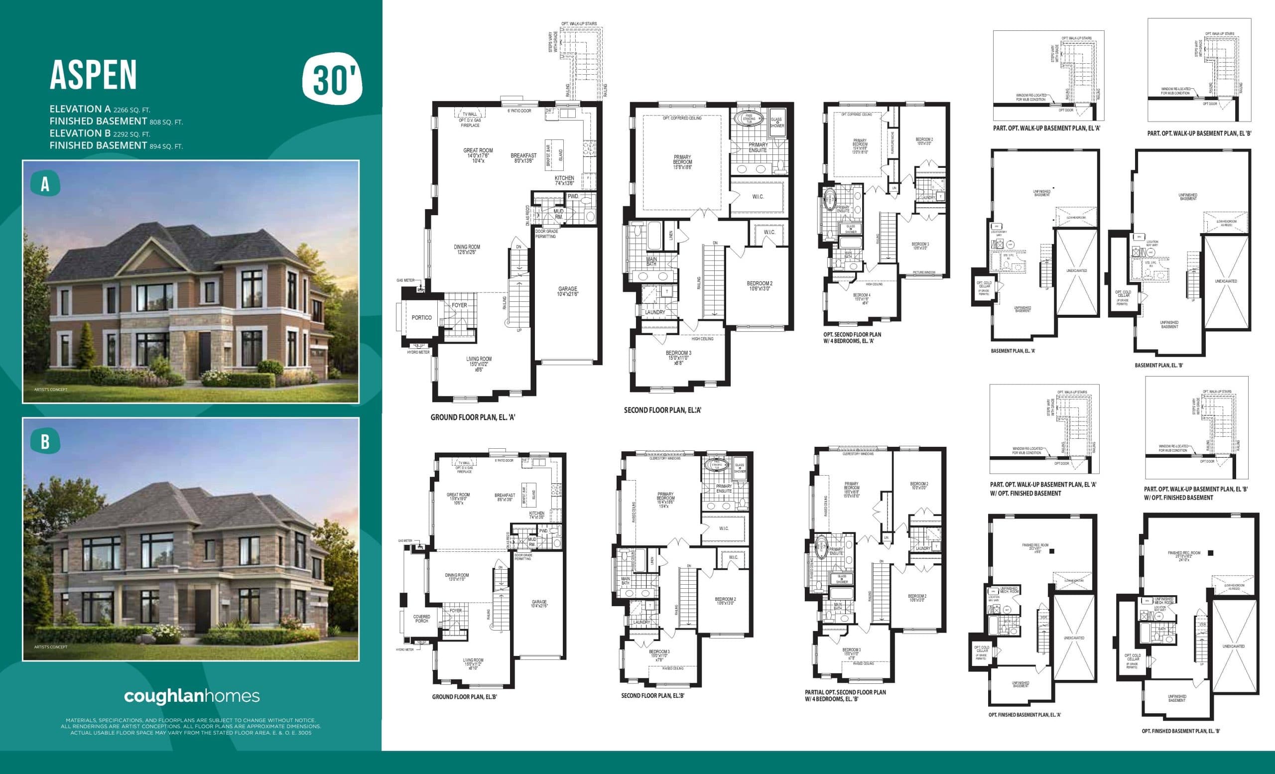 Aspen Floor Plan at UpperPark at Duffins Village - Single-Family Homes - 2266 sq.ft