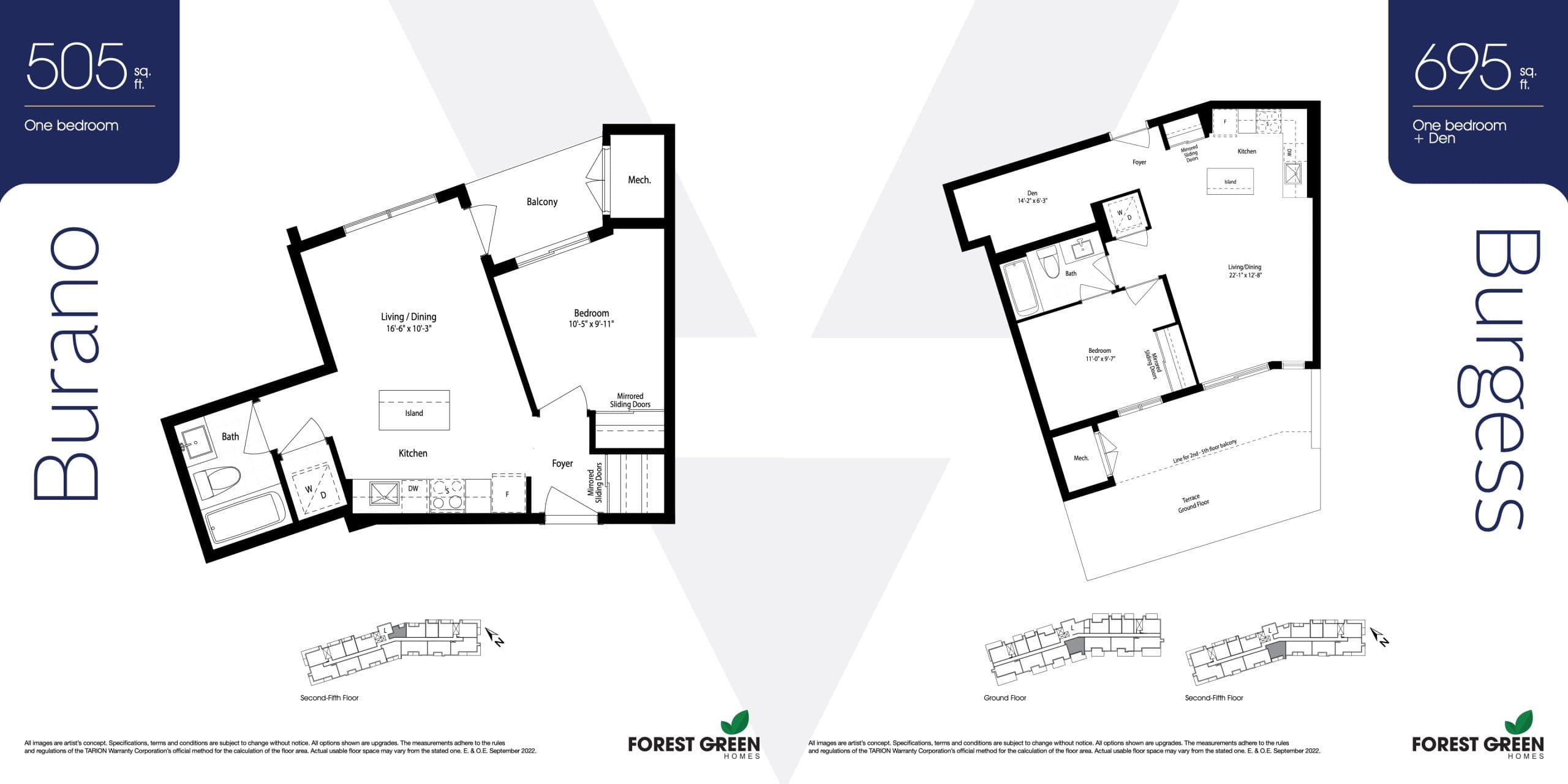 Burano Floor Plan at Vic Condos - 505 sq.ft