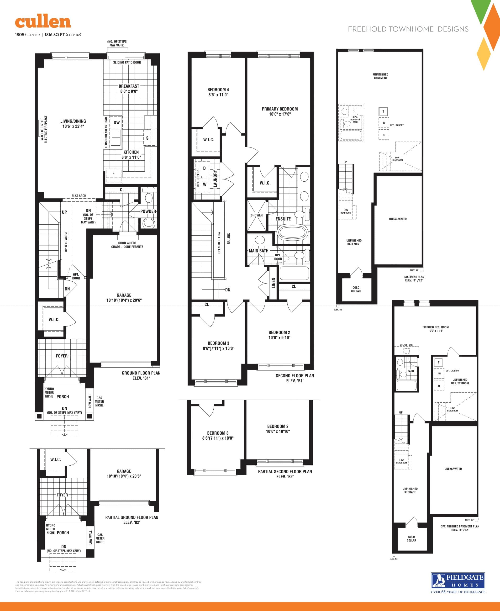 Cullen Floor Plan at Whitby Meadows by Fieldgate Homes - 1805 sq.ft
