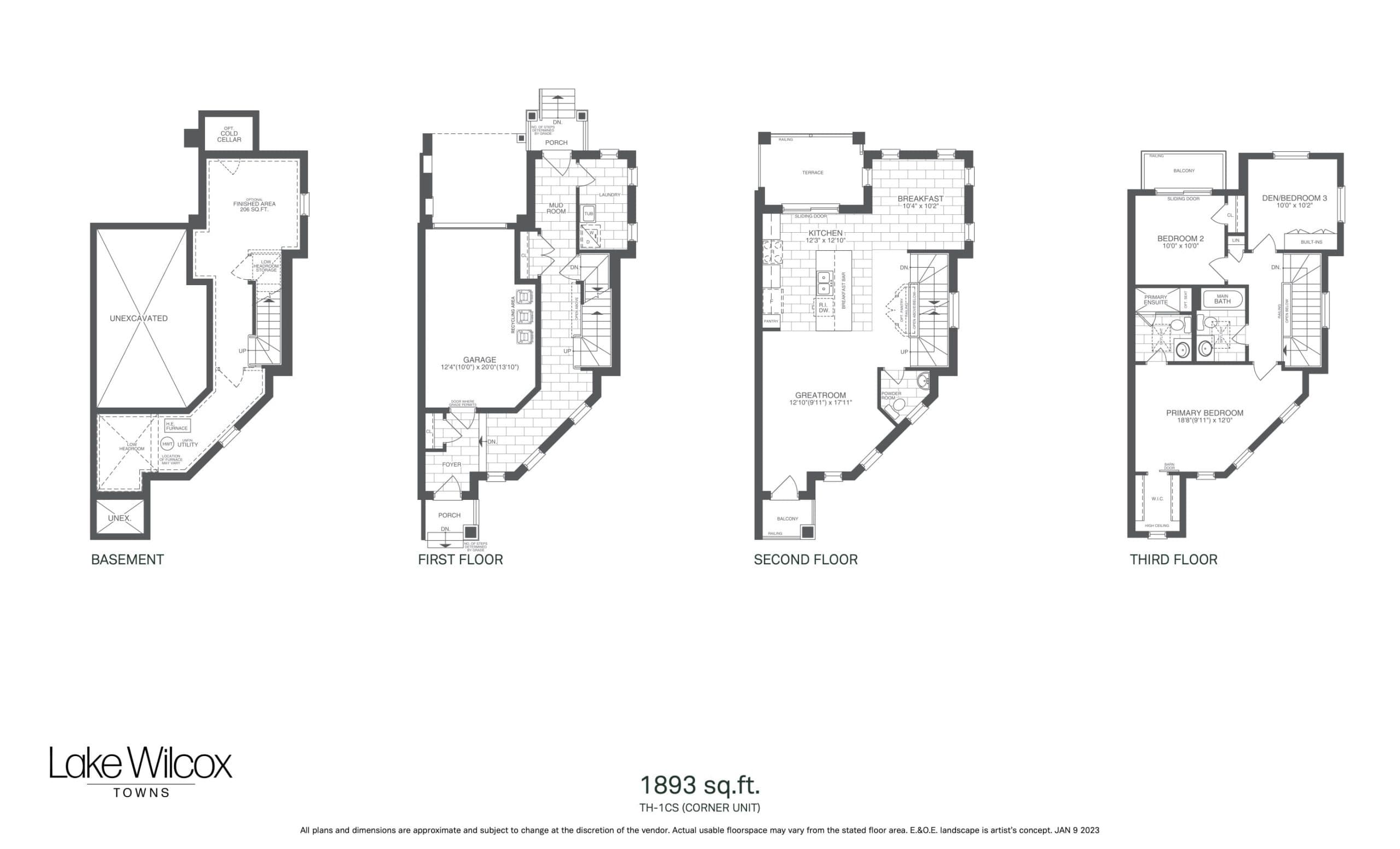 Maple Floor Plan at Lake Wilcox Towns - 1893 sq.ft