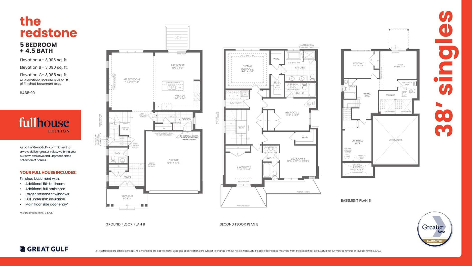 Redstone (Full House Edition) Floor Plan at Terra Barrie - 3095 sq.ft