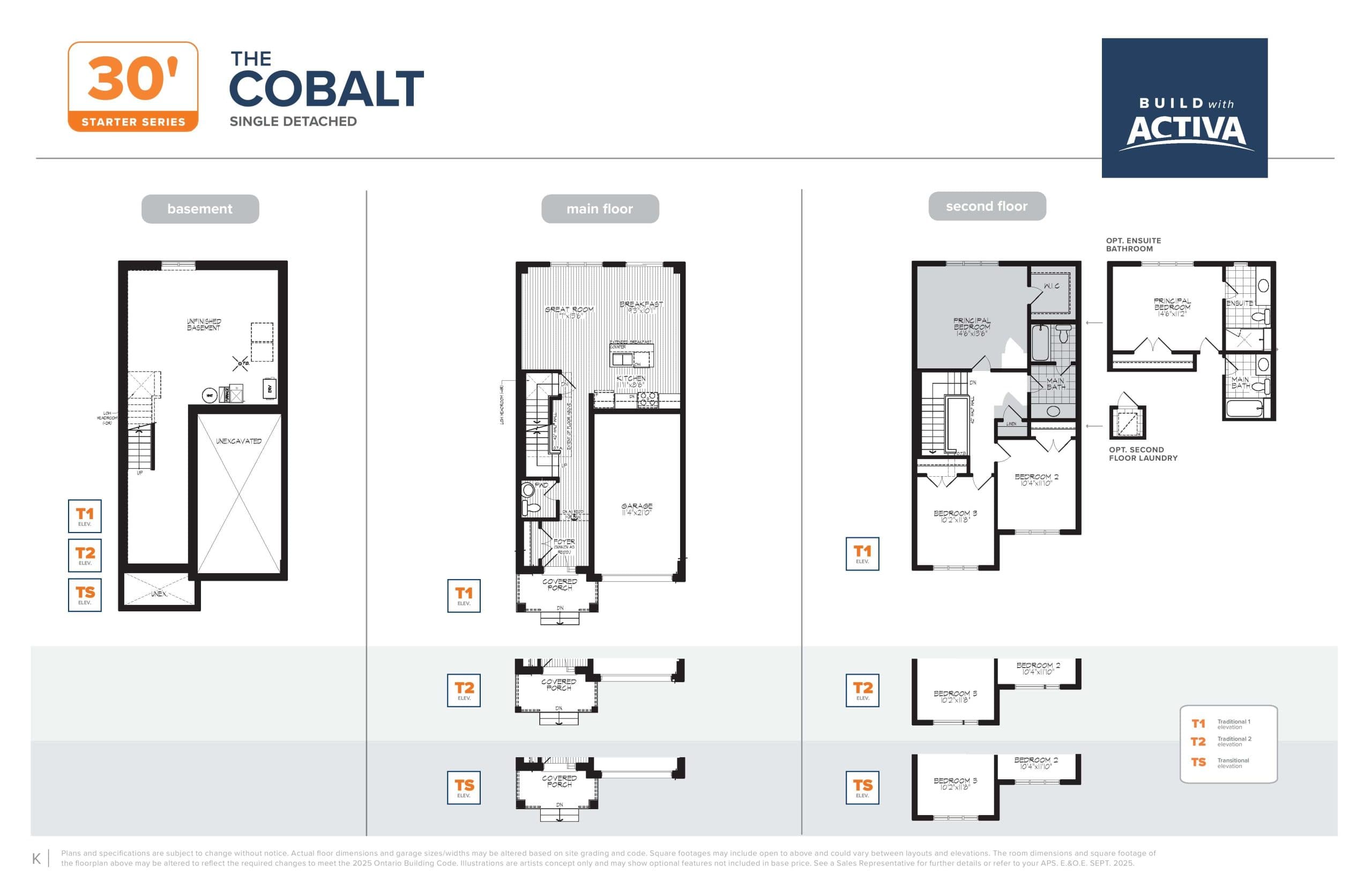 The Cobalt Floor Plan at Trussler West Phase 2 by Activa Group - 1483 sq.ft