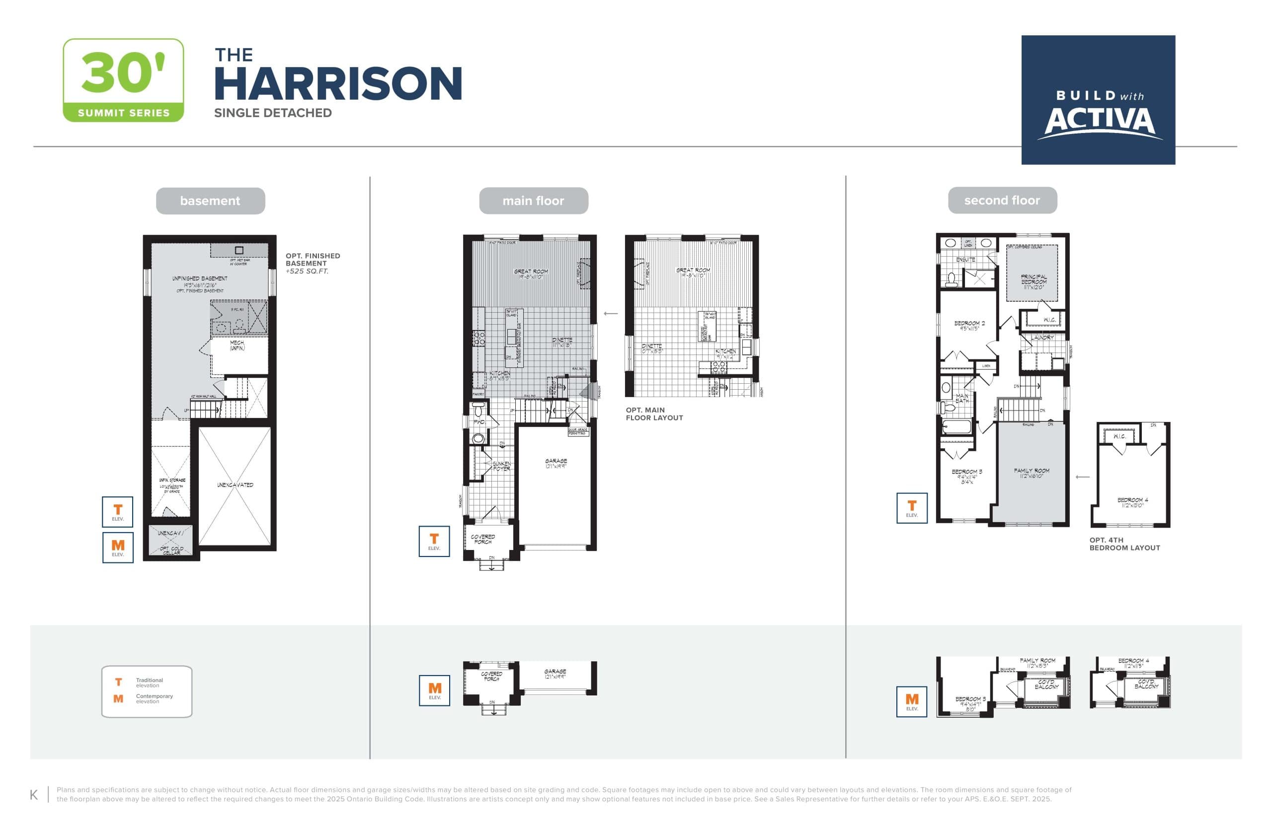 The Harrison Floor Plan at Trussler West Phase 2 by Activa Group - 1910 sq.ft