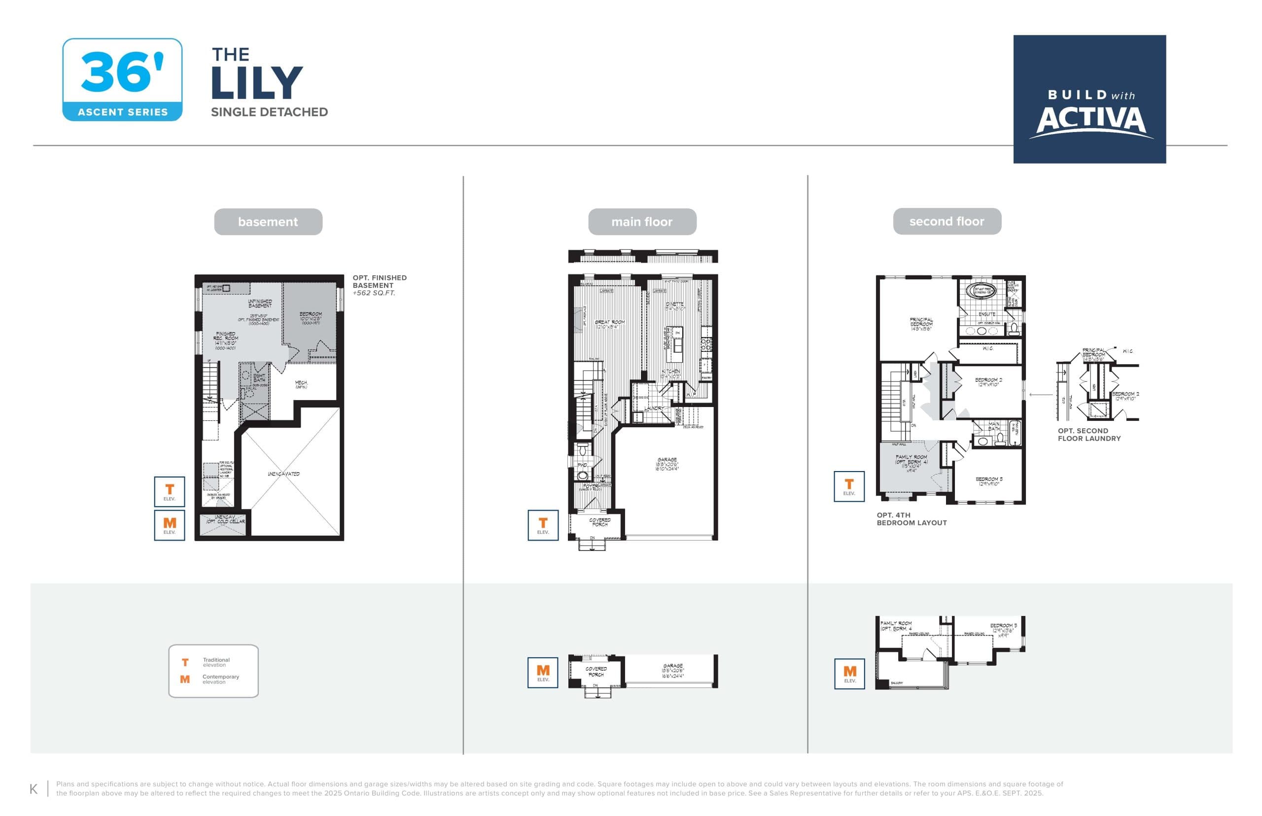 The Lily Floor Plan at Trussler West Phase 2 by Activa Group - 2103 sq.ft