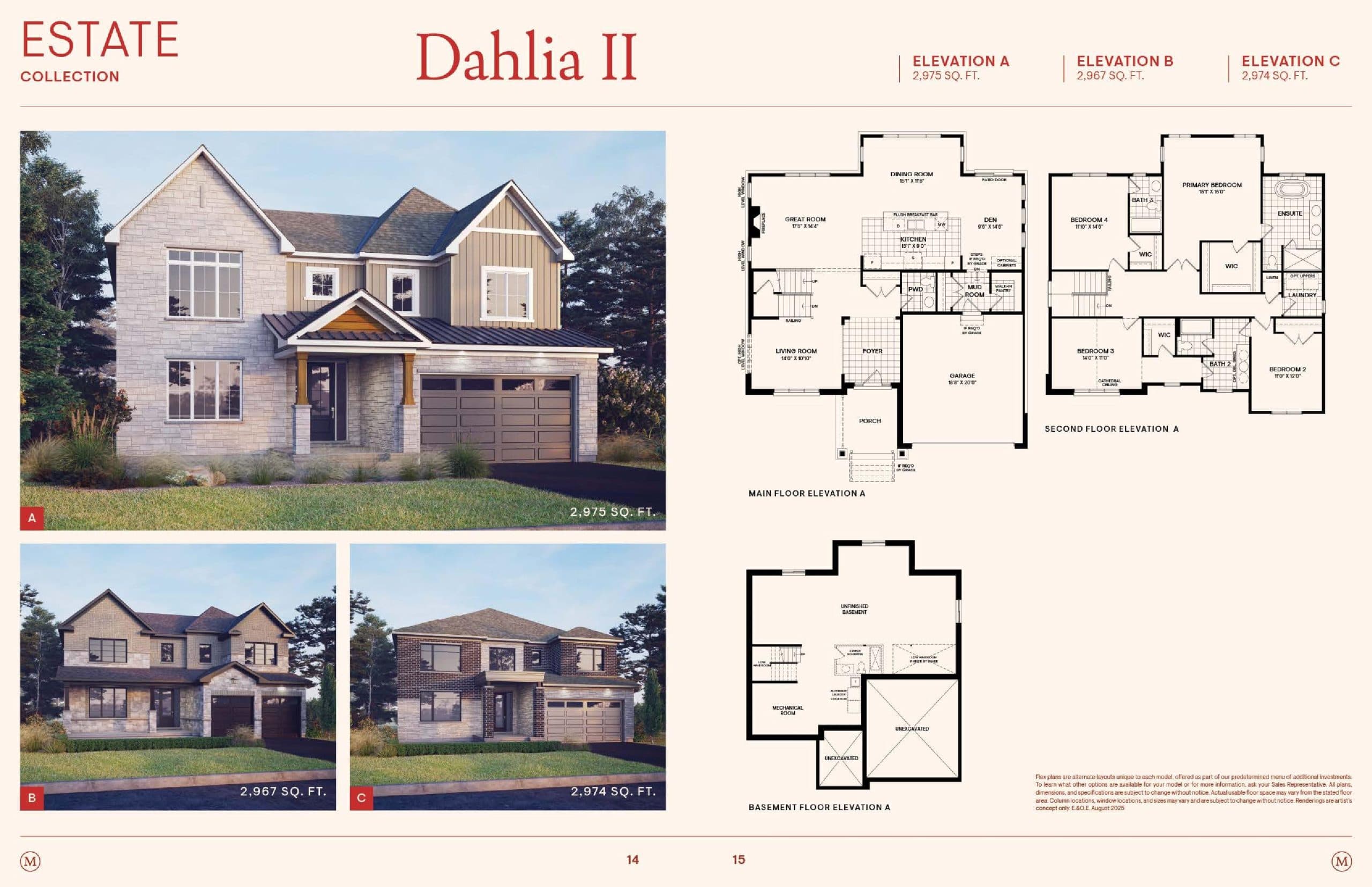 Dahlia II (Estate Collection) Floor Plan at Mahogany Phase 4 by Minto - 2975 sq.ft