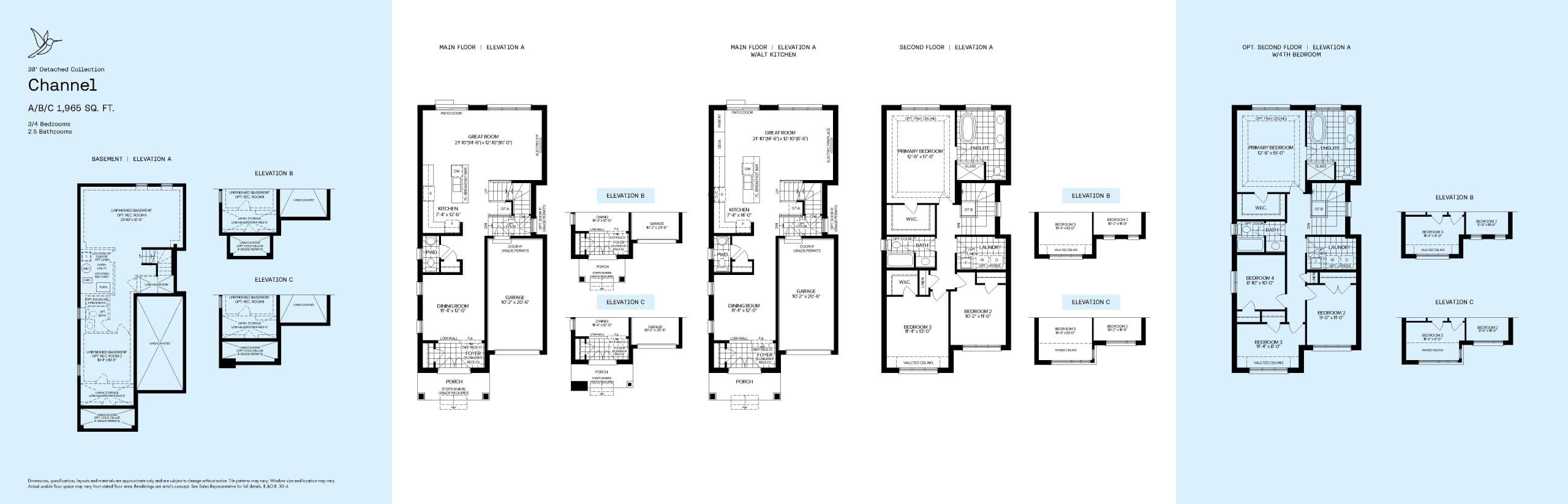 Channel 30-4 Floor Plan at Park & Lake - 1965 sq.ft