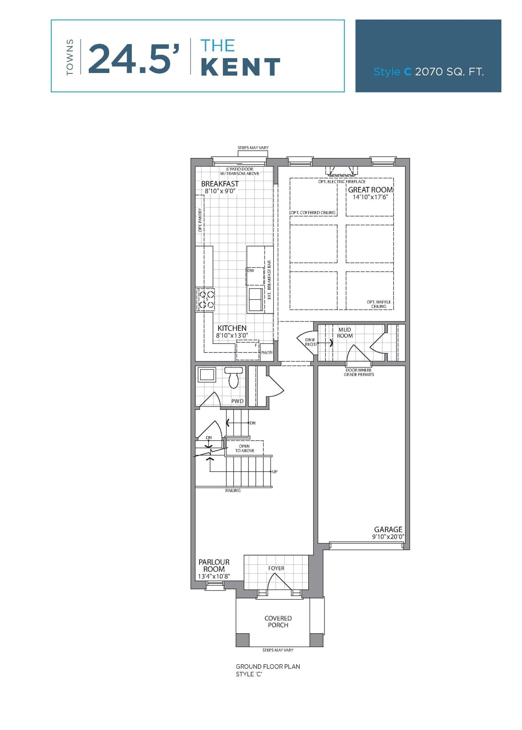 The Kent Floor Plan at Queensville Homes by Lakeview Homes - 2070 sq.ft