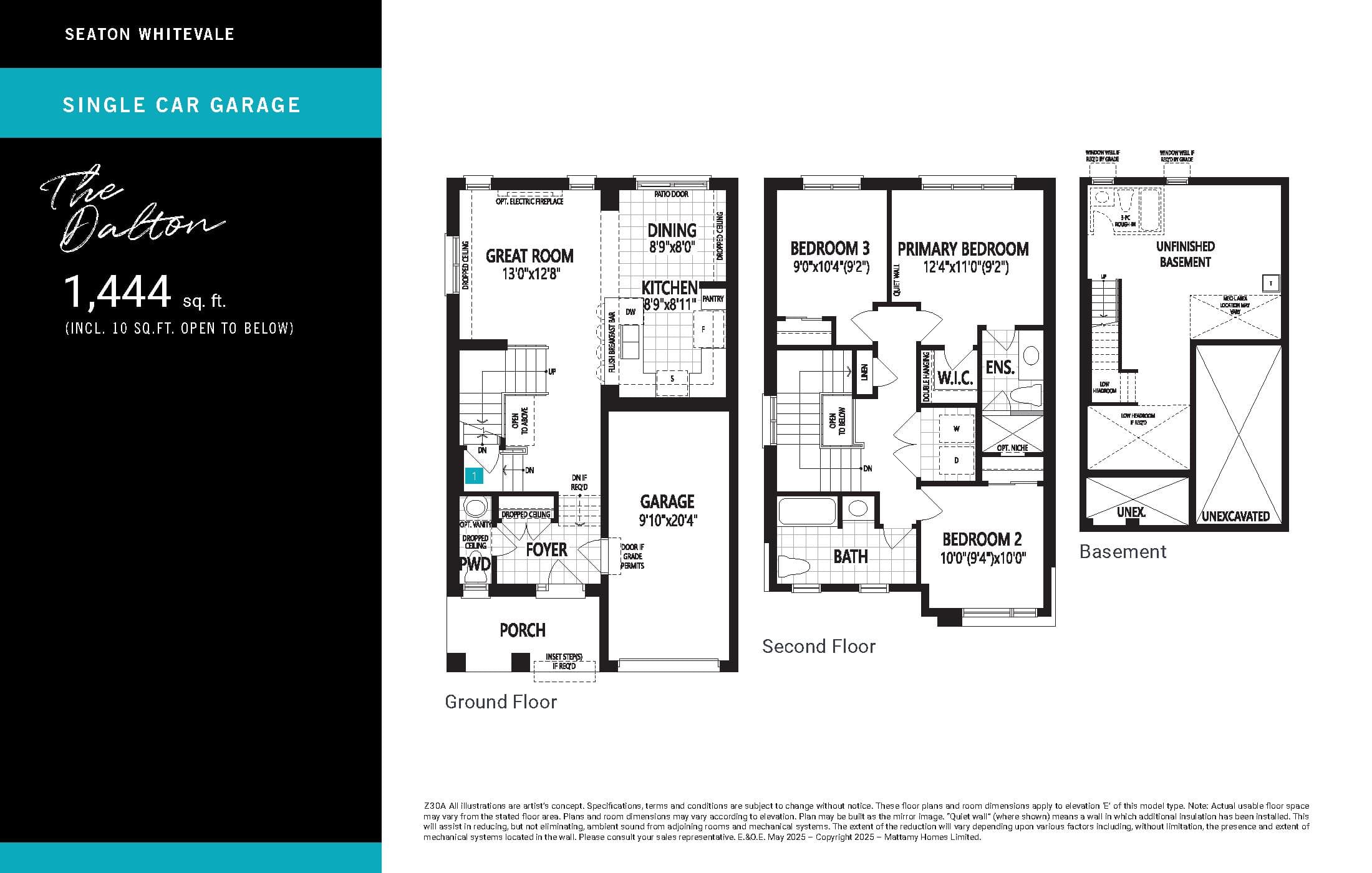 The Dalton Floor Plan at Seaton Whitevale Phase 6 - 1444 sq.ft