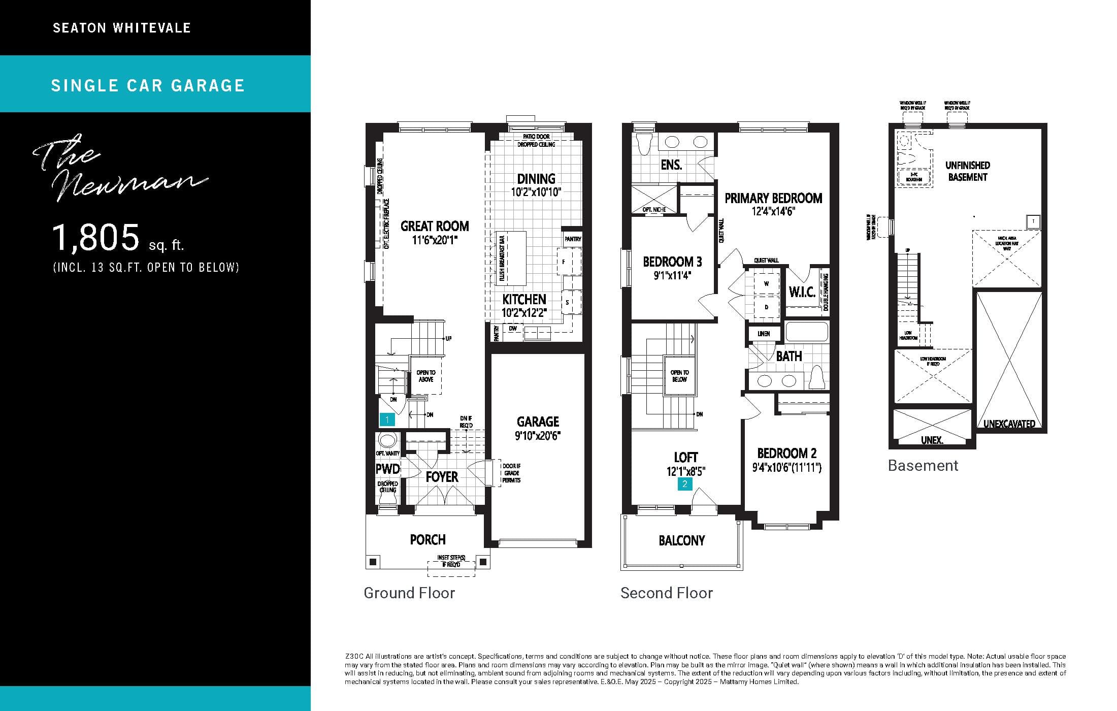 The Newman Floor Plan at Seaton Whitevale Phase 6 - 1805 sq.ft