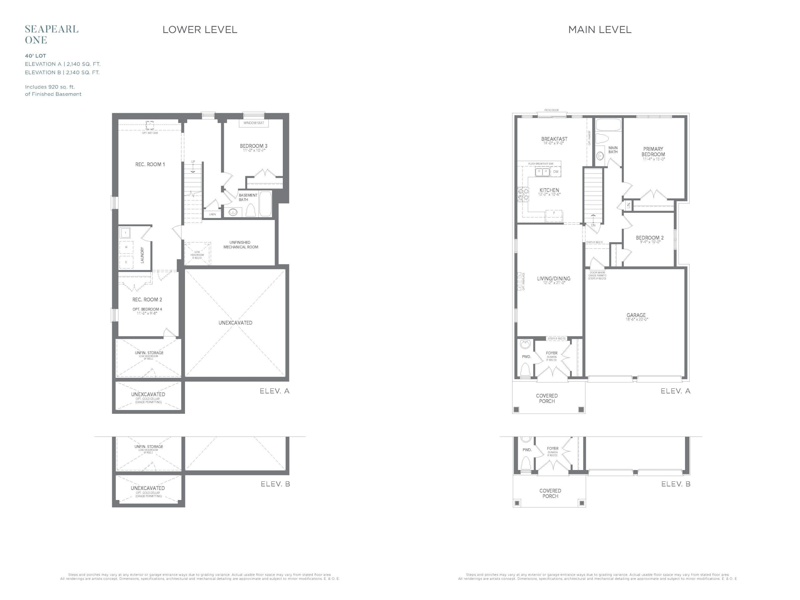 Seapearl 1 Floor Plan at Serene at Belmont Homes - 2140 sq.ft