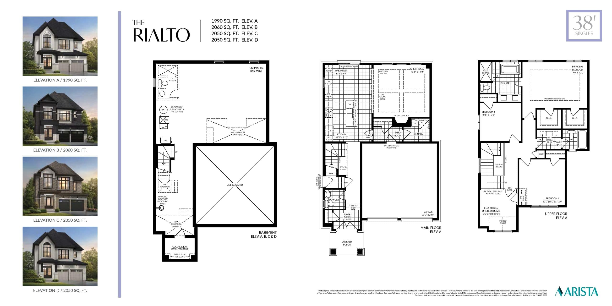The Rialto Floor Plan at SouthCal by ARISTA Homes - 1990 sq.ft