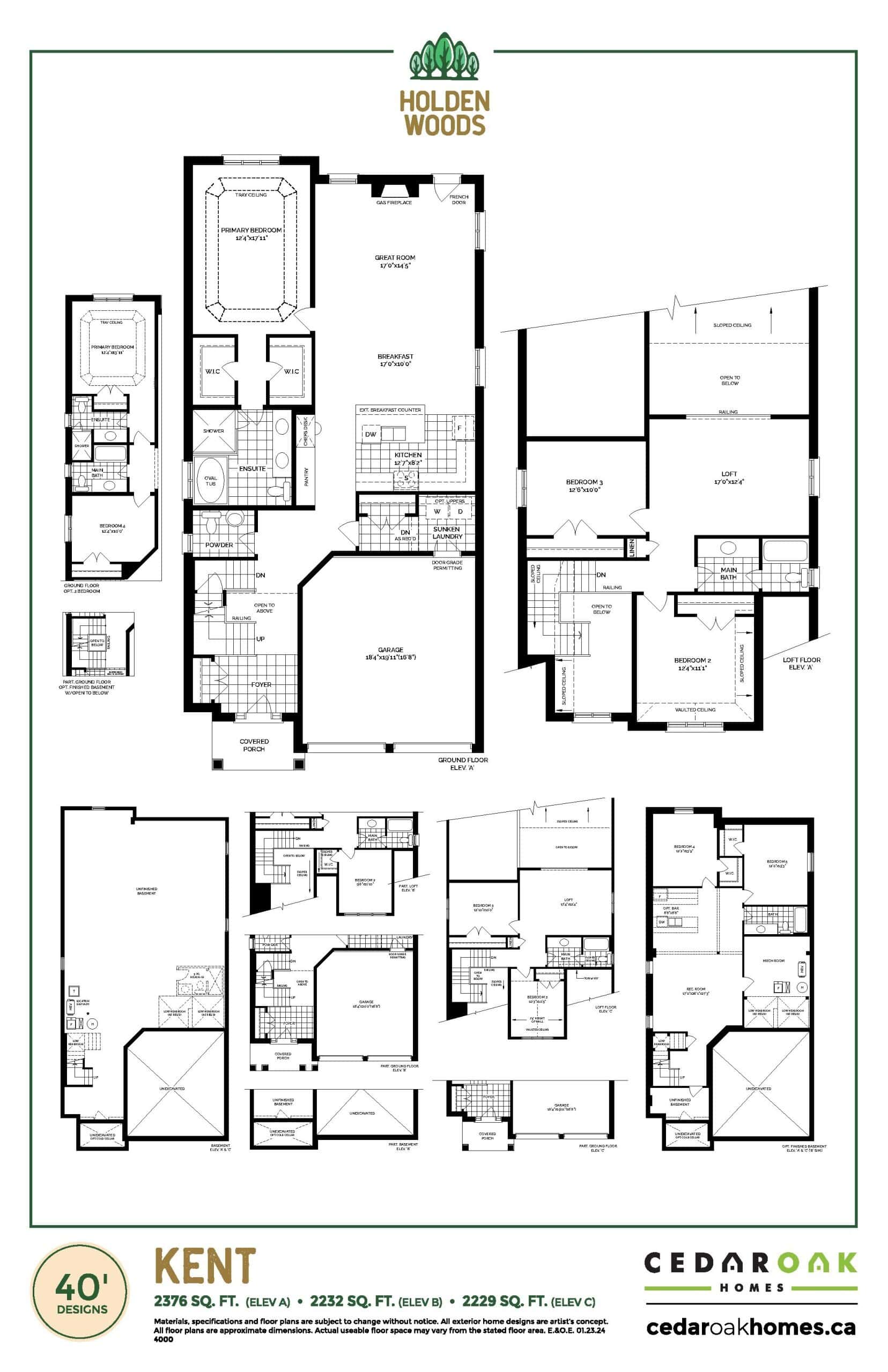 Kent Floor Plan at Holden Woods Homes - 2376 sq.ft