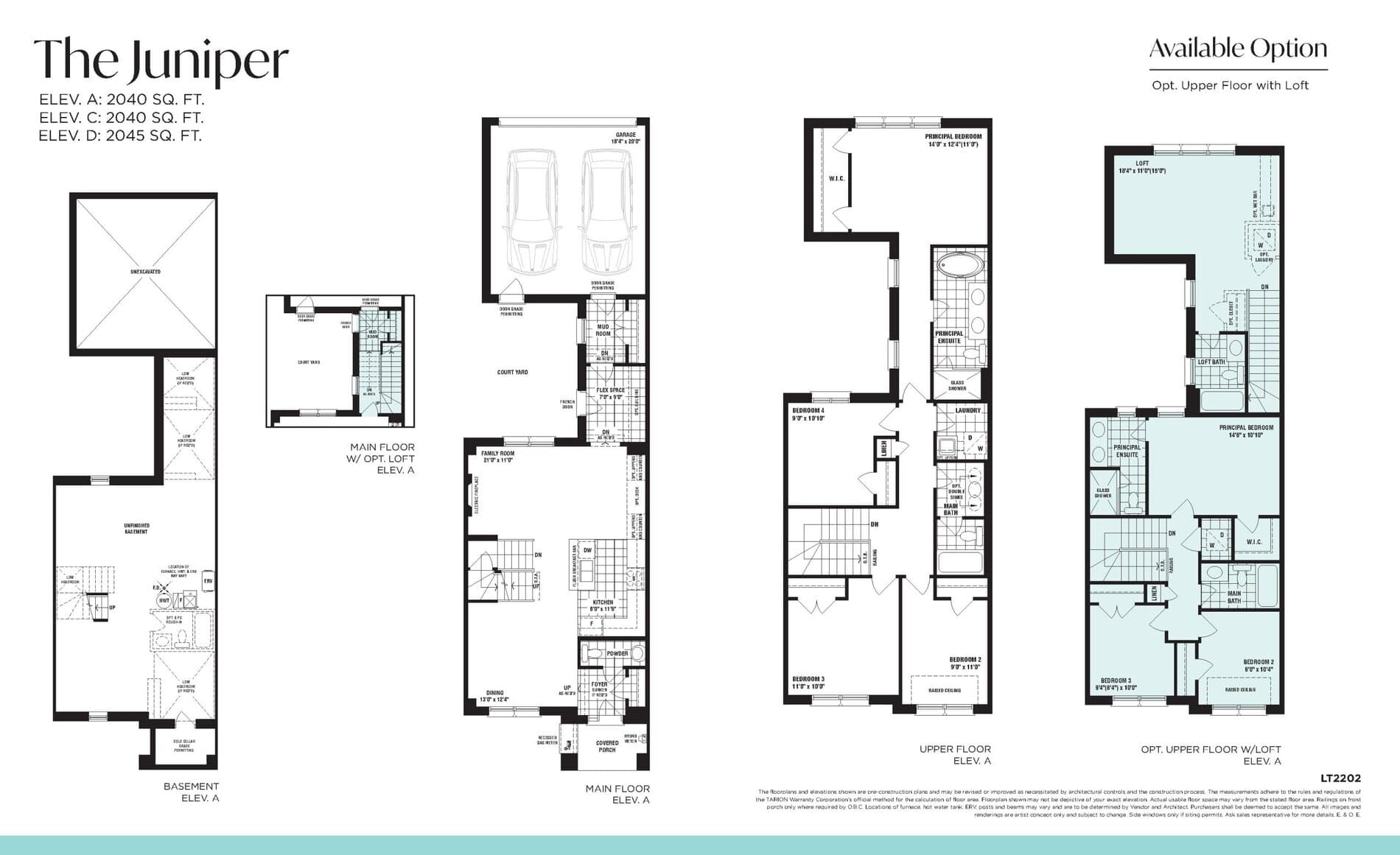 The Juniper Floor Plan at Unionglen by Arista Homes - 2040 sq.ft
