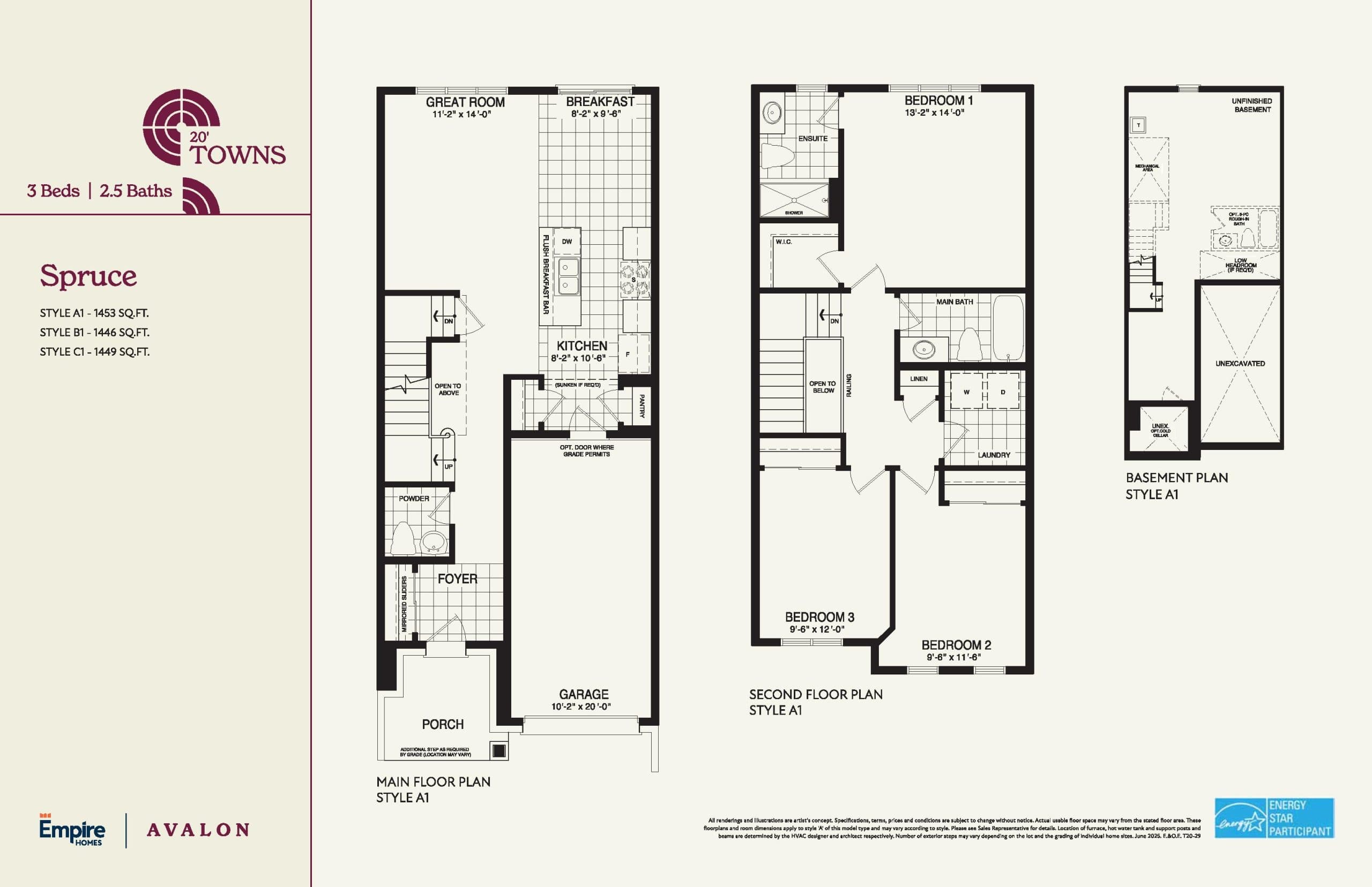 Spruce Floor Plan at Empire Avalon Phase 3 - 1453 sq.ft