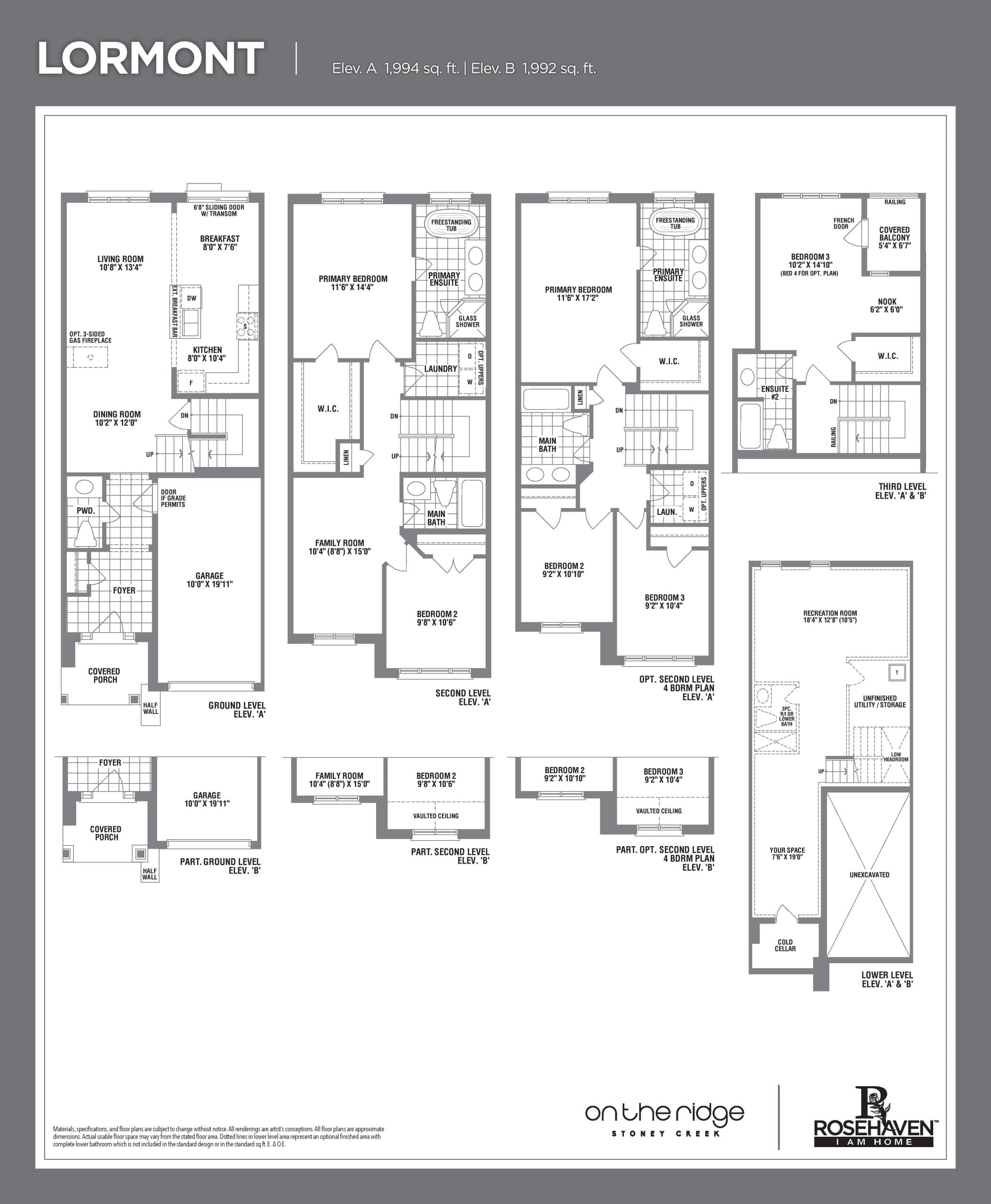 Lormont Floor Plan at On the Ridge - Phase 3 - 1994 sq.ft