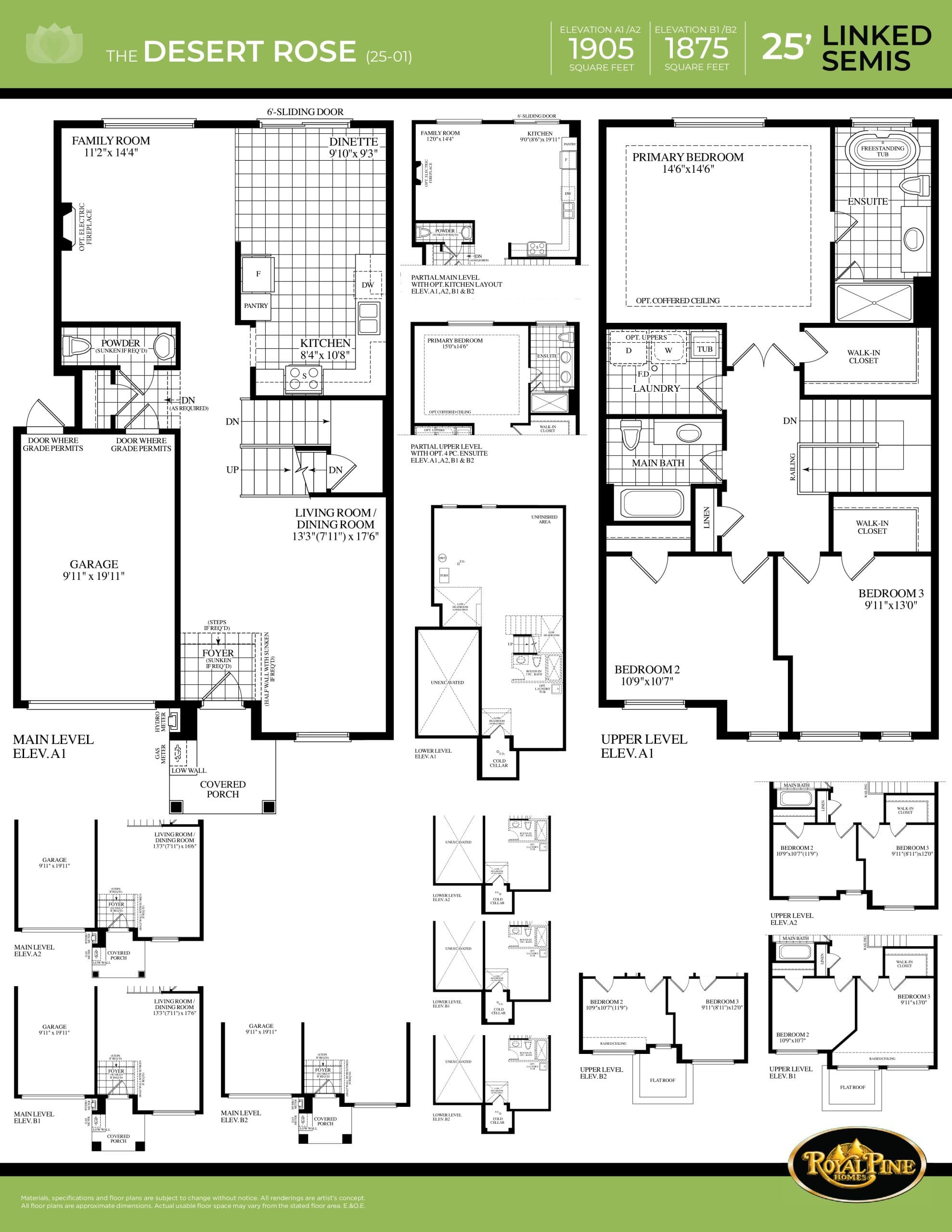 The Deset Rose Floor Plan at Mayfield Village by Royal Pine Homes - 1905 sq.ft