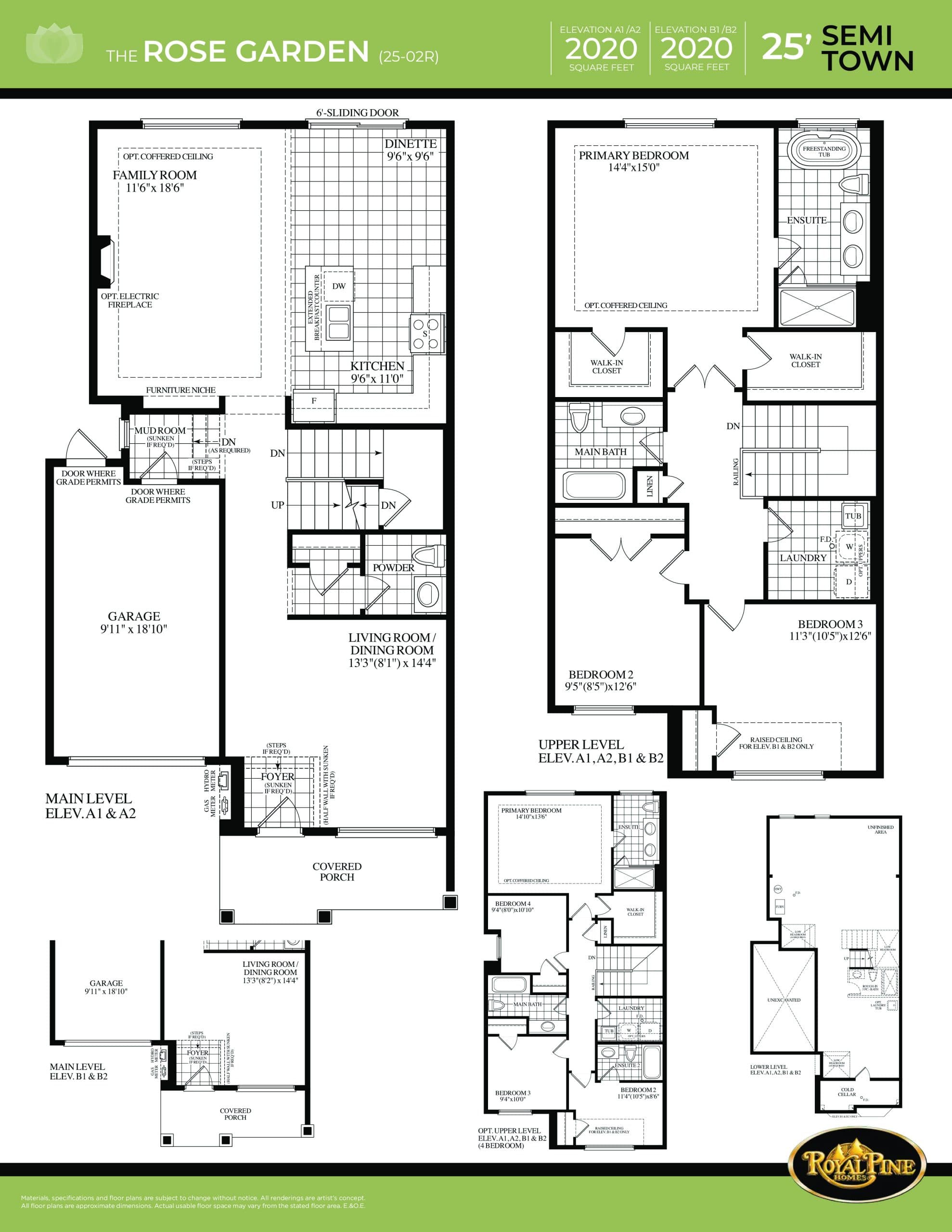The Rose Garden Floor Plan at Mayfield Village by Royal Pine Homes - 1940 sq.ft